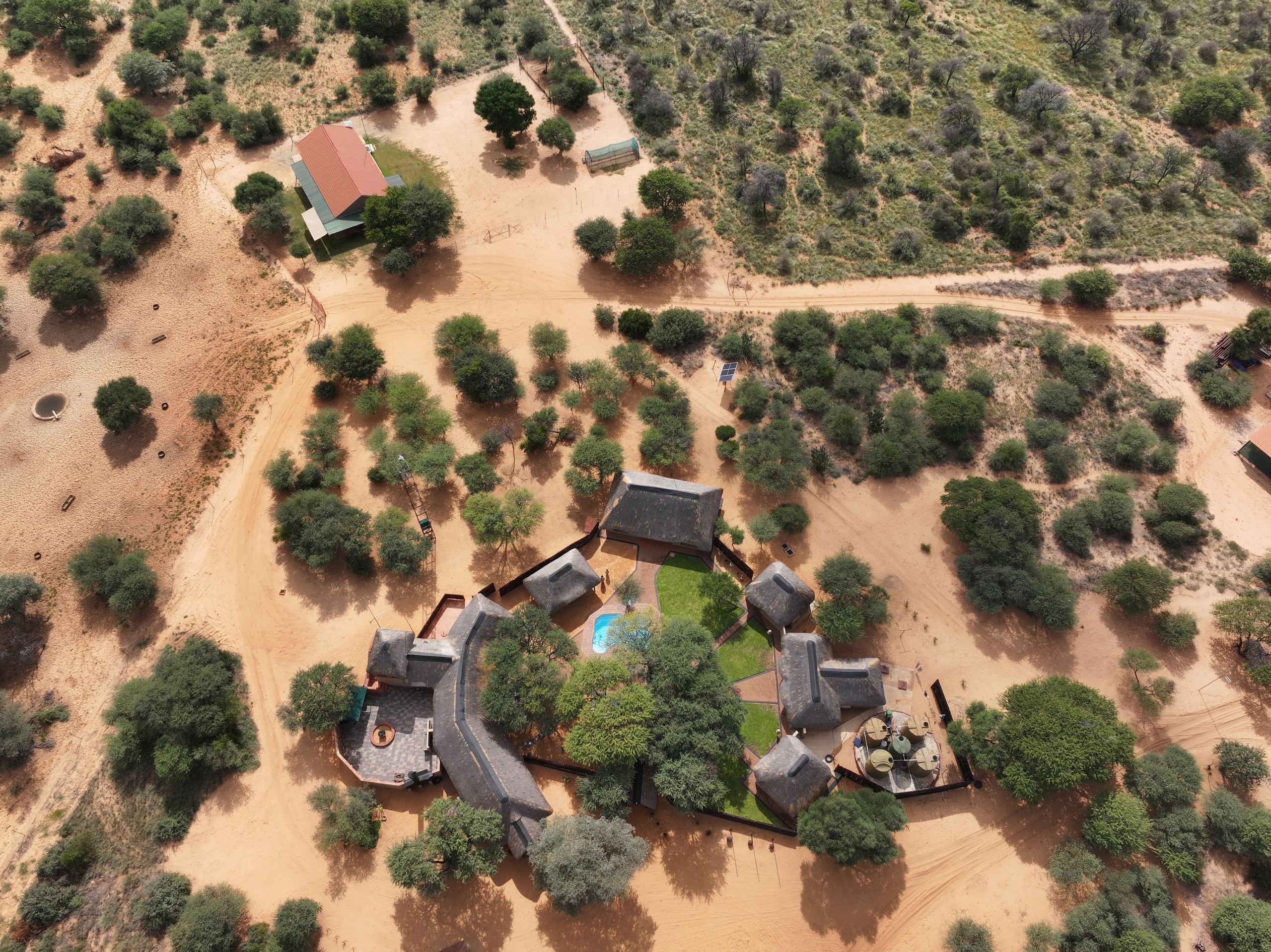 Aerial view of Mankwe Kalahari Lodge