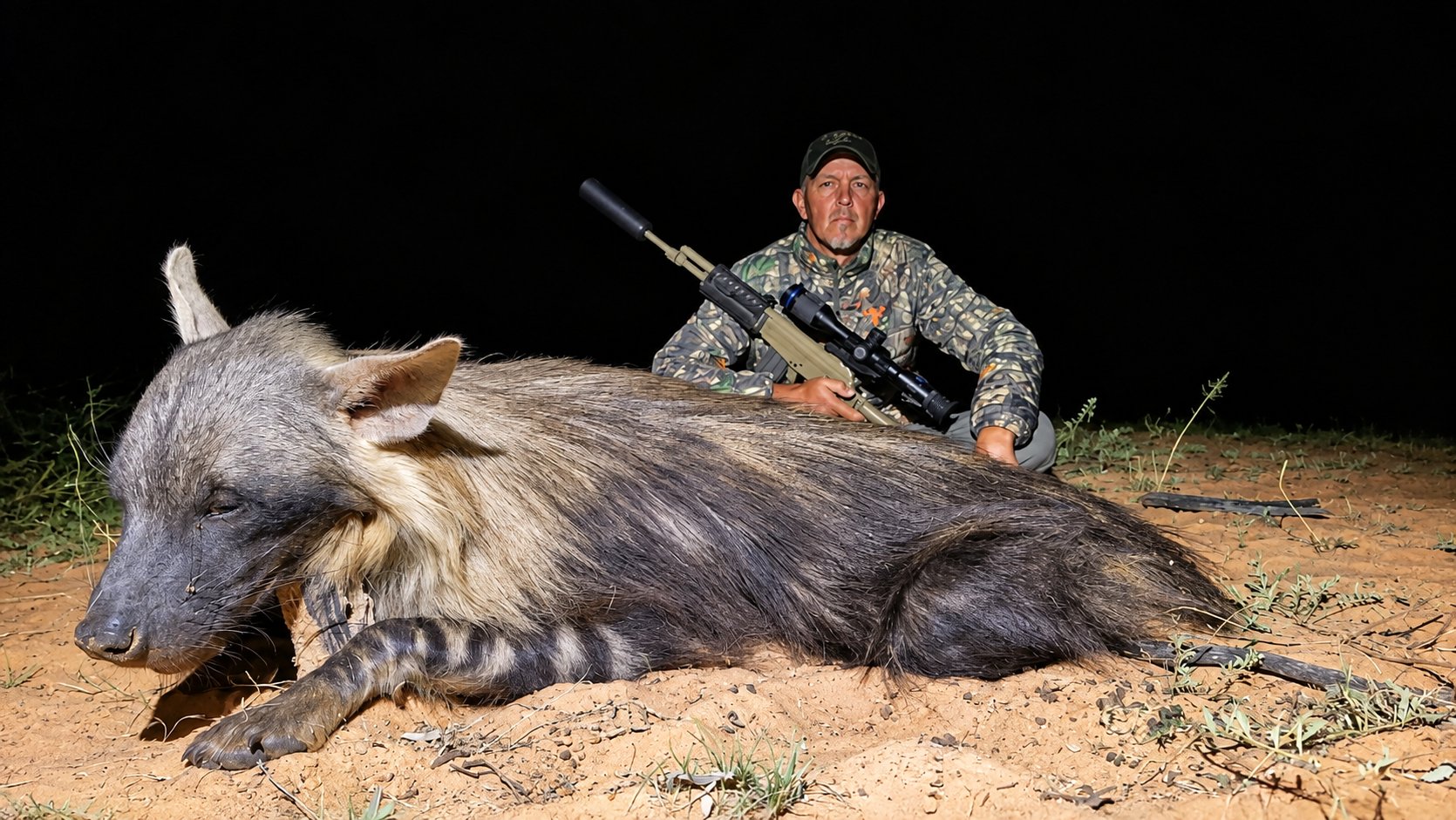 Aardwolf trophy hunt at night