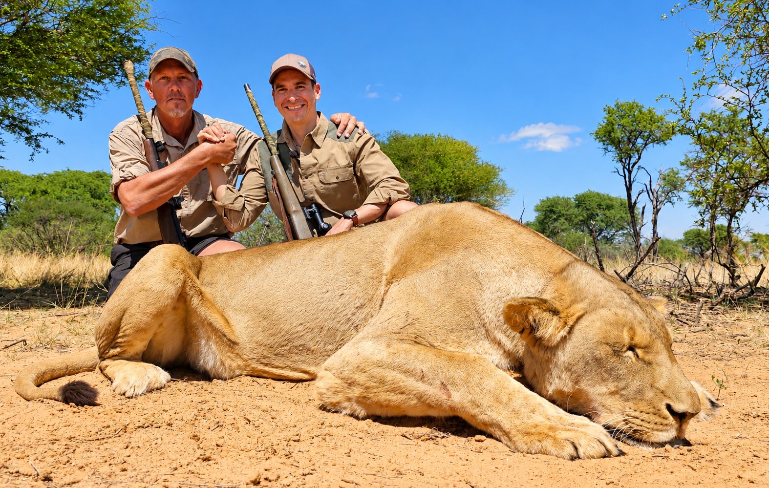 Lioness trophy hunt with the hunting team